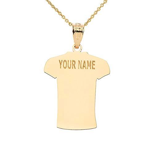 【並行輸入品】Sports Charms 認定 10K イエローゴールド カスタマイズ フットボール ジャージ ネックレス あなたの名前と番号付の画像