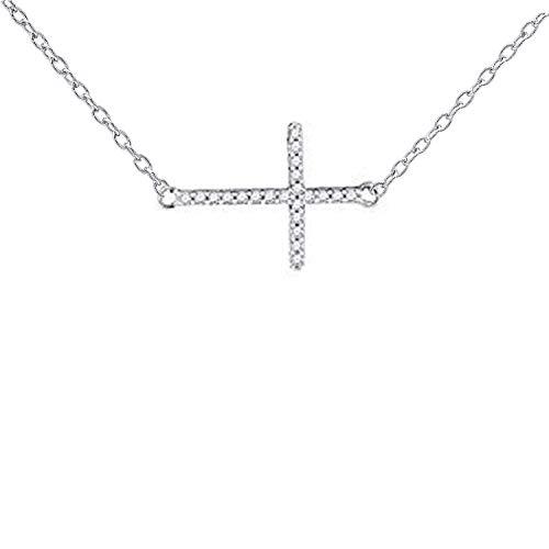 【並行輸入品】Dazzlingrockコレクション 0.06カラット(ctw)ラウンドダイヤモンド レディース 横向きクロス 宗教ペンダントネッ_1