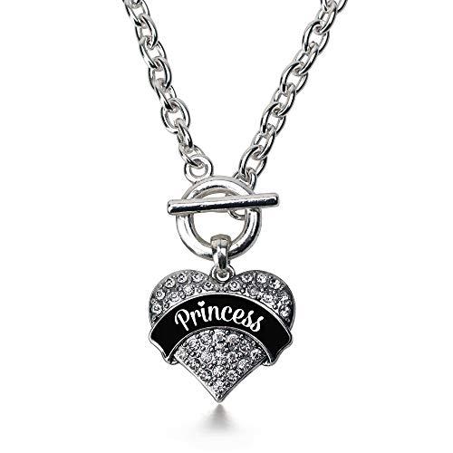 【並行輸入品】Inspired Silver シルバーパヴェハートチャーム 18インチネックレス キュービックジルコニアジュエリー付き， 金_1