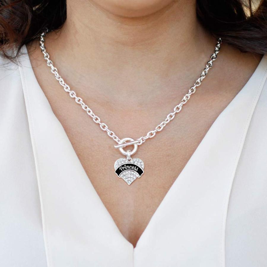 【並行輸入品】Inspired Silver シルバーパヴェハートチャーム 18インチネックレス キュービックジルコニアジュエリー付き， 金_6