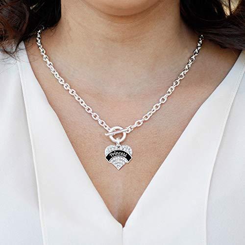 【並行輸入品】Inspired Silver シルバーパヴェハートチャーム 18インチネックレス キュービックジルコニアジュエリー付き， 金_7