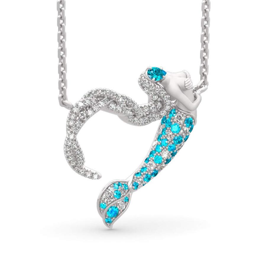 【並行輸入品】Jeulia Mermaid Necklace for Women Sterling Silver Ocean's Lightの画像