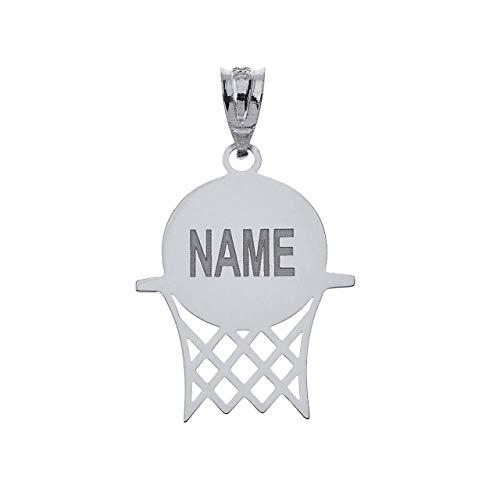 【並行輸入品】スポーツチャーム スターリングシルバー バスケットボール フープペンダント 名前と番号付き Sports Charm .925 S