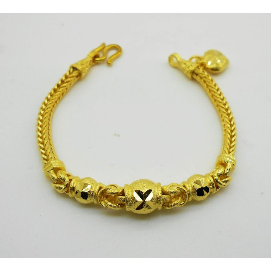 並行輸入品】ビーズ ダイヤモンドカット タイ 金メッキ バングル 22k