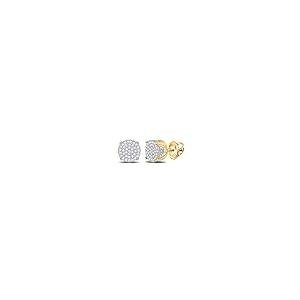 【並行輸入品】The Diamond Deal 10kt イエローゴールド メンズ ラウンドダイヤモンド サークル クラスター スタッドイヤリンの画像