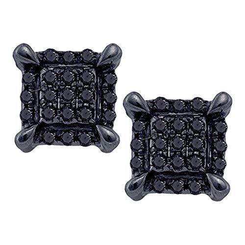 【並行輸入品】The Diamond Deal 10kt White Gold Mens Round Black Color Enhancedの画像