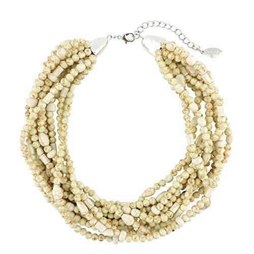 【並行輸入品】Bocar ネックレス マルチストランド ターコイズ アクリル ビーズ ステートメントカラー レディース (NK 10545) B