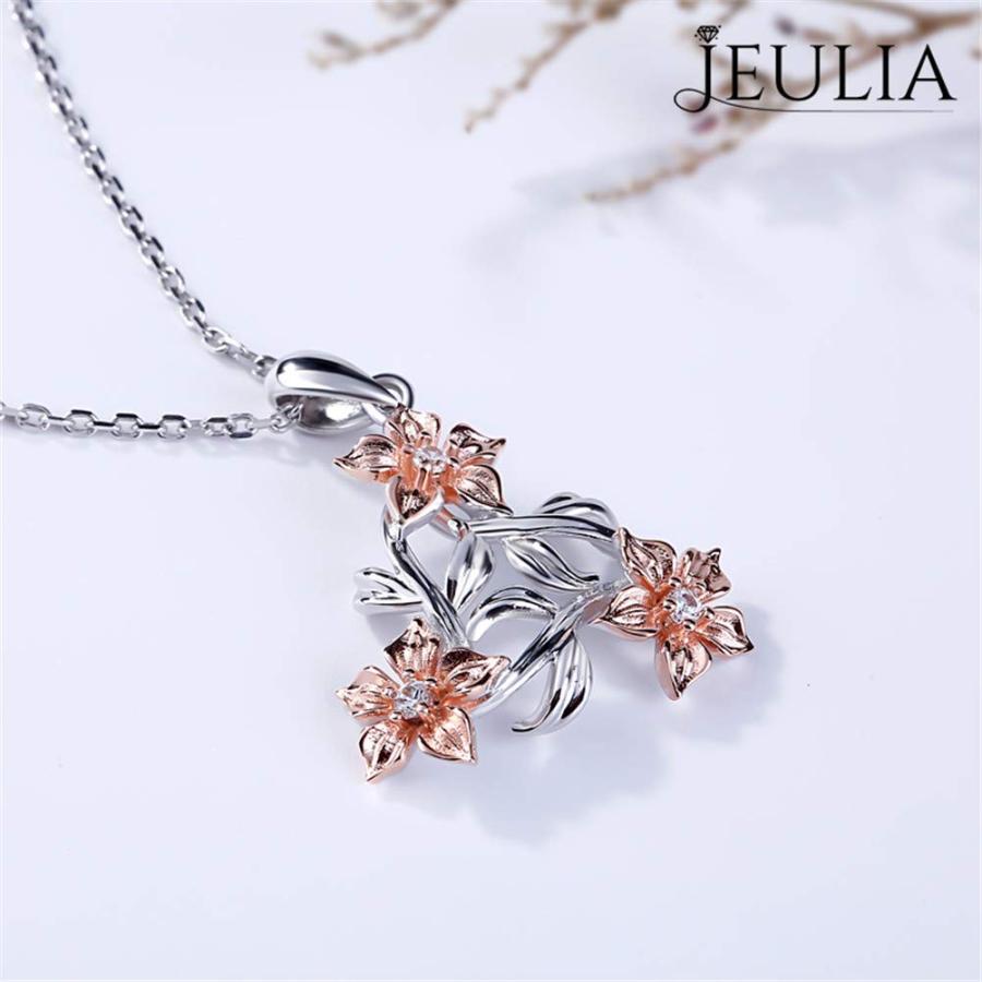 【並行輸入品】JEULIA Blossoming Pendant Necklace for Women Love is in The Airの画像