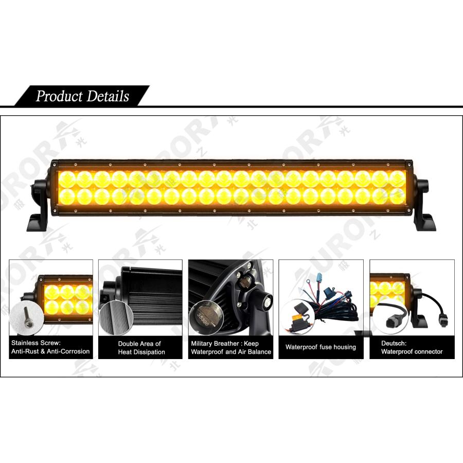 【並行輸入品】Aurora 20 Inch Amber Off Road LED Light Bar_5