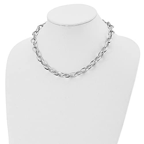 【並行輸入品】Diamond2Deal Sterling Silver Rhodium plated Polished Fancy Linkの画像