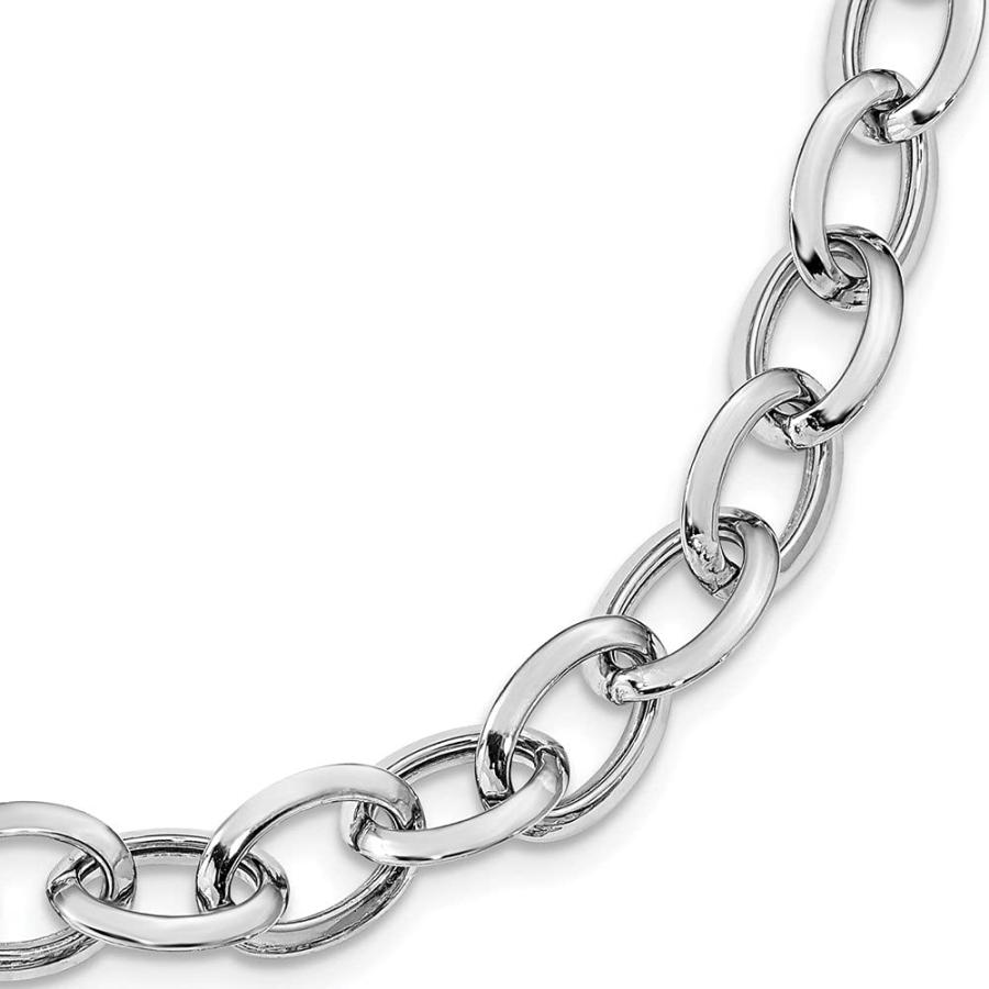 【並行輸入品】Diamond2Deal Sterling Silver Rhodium plated Polished Fancy Linkの画像