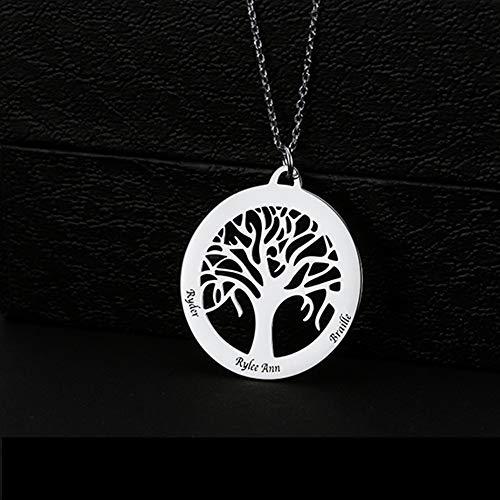 【並行輸入品】LONAGO 925 Sterling Silver Personalized Tree Necklace with Engra_7