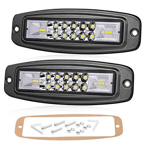 【並行輸入品】Niking Auto フラッシュマウント LEDポッド 2個 7インチ LEDライトバー 96W オフロード フラッシュマウントの画像