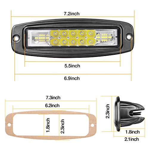 【並行輸入品】Niking Auto フラッシュマウント LEDポッド 2個 7インチ LEDライトバー 96W オフロード フラッシュマウントの画像