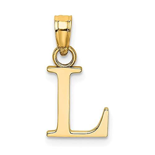 【並行輸入品】Diamond2Deal 14K イエローゴールド 光沢ブロック アルファベット文字 イニシャルペンダント ファインジュエリーギフの画像