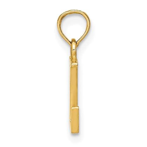 【並行輸入品】Diamond2Deal 14K イエローゴールド 光沢ブロック アルファベット文字 イニシャルペンダント ファインジュエリーギフの画像