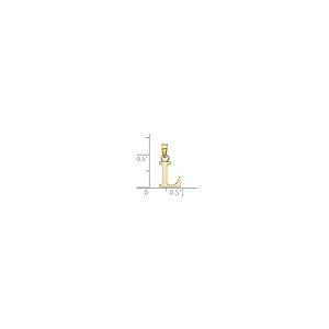 【並行輸入品】Diamond2Deal 14K イエローゴールド 光沢ブロック アルファベット文字 イニシャルペンダント ファインジュエリーギフの画像
