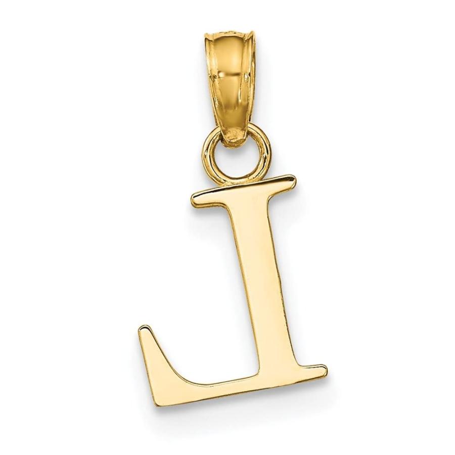 【並行輸入品】Diamond2Deal 14K イエローゴールド 光沢ブロック アルファベット文字 イニシャルペンダント ファインジュエリーギフの画像