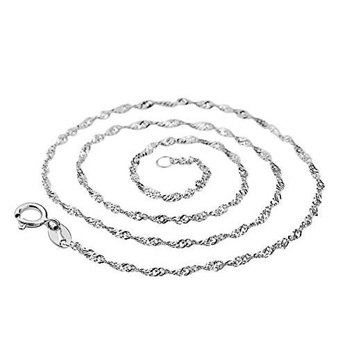 【並行輸入品】oAtm0eBcl Necklace， 16/18/20/22/24inch Silver Plated Chain， Fash_1