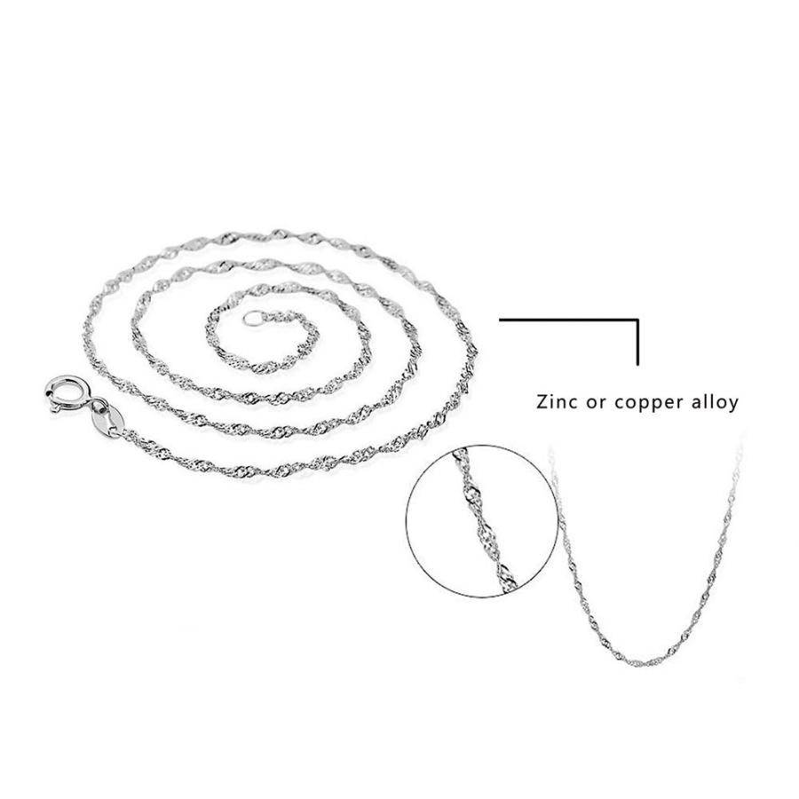 【並行輸入品】oAtm0eBcl Necklace， 16/18/20/22/24inch Silver Plated Chain， Fash_3