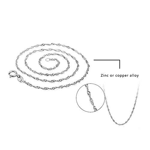 【並行輸入品】oAtm0eBcl Necklace， 16/18/20/22/24inch Silver Plated Chain， Fash_4