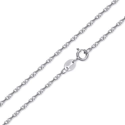 【並行輸入品】oAtm0eBcl Necklace， 16/18/20/22/24inch Silver Plated Chain， Fash_7
