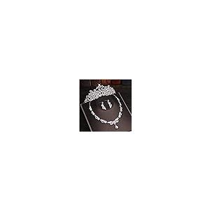【並行輸入品】Cathercing ブライダル ラインストーン クラウン ティアラ クリスタル ネックレス イヤリング セット ウェディング ド_9