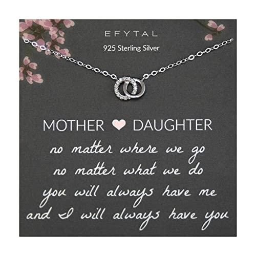 【並行輸入品】EFYTAL 母の日のプレゼント 娘へのギフト スターリングシルバー 母娘ネックレス 娘から母へのギフト 娘からの母へのギフト お_1