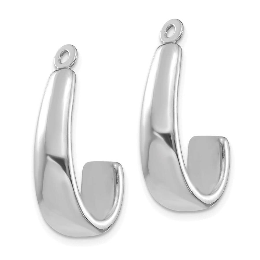 【並行輸入品】14K ホワイトゴールド J フープ イヤリング ジャケット レディース, 金属 Diamond2Deal 14k White Gの画像