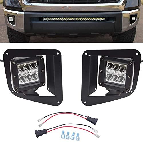 【並行輸入品】XJMOTO トヨタ タンドラ 2014 2020 2個 3インチ スポット LED フォグライト ポッド \u0026 隠れたバンパー フの画像