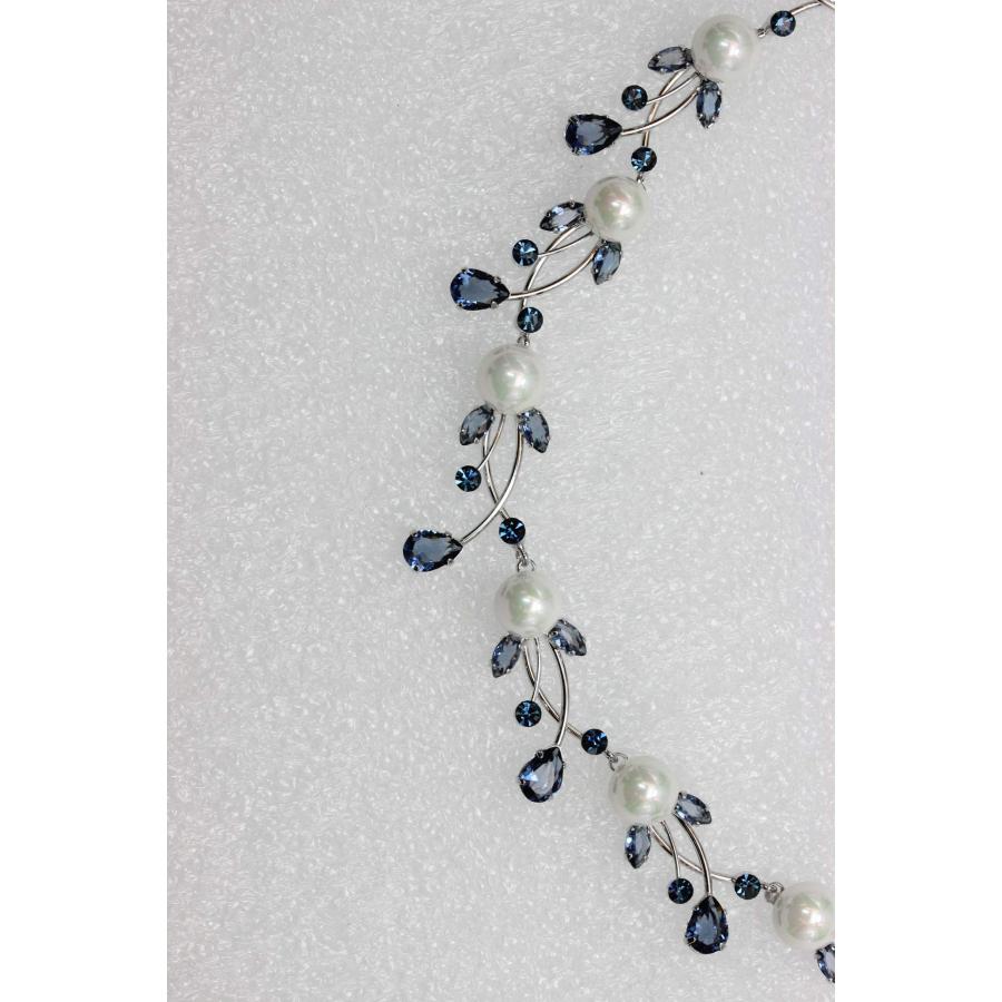 【並行輸入品】Fasip ゴージャスなキュービックジルコニアクリスタルパールフローラルネックレスイヤリングセット， キュービックジルコニア、ライ_6