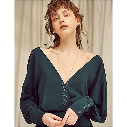 【並行輸入品】ロングチェーンネックレス S925スターリングシルバー セーター ステートメント Lサイズ レディース ガールズ Alphm Loの画像