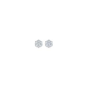 【並行輸入品】1カラット（CTW）クラスターダイヤモンドスタッドイヤリング 10Kゴールド 1 Carat (ctw) Cluster Diamの画像