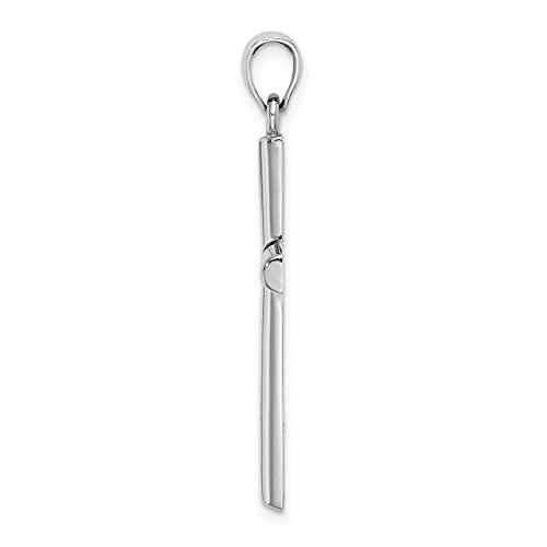 【並行輸入品】Lex & Lu 14k White Gold Polished Cross Pendant LALD1544W_4