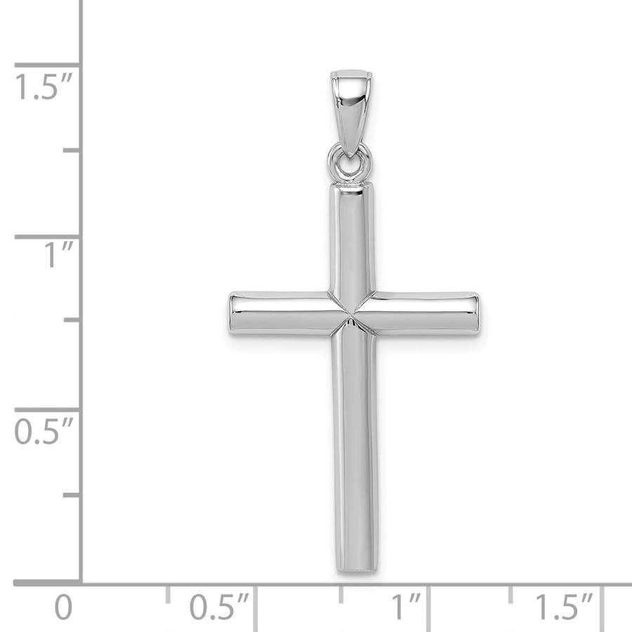 【並行輸入品】Lex & Lu 14k White Gold Polished Cross Pendant LALD1544W_9