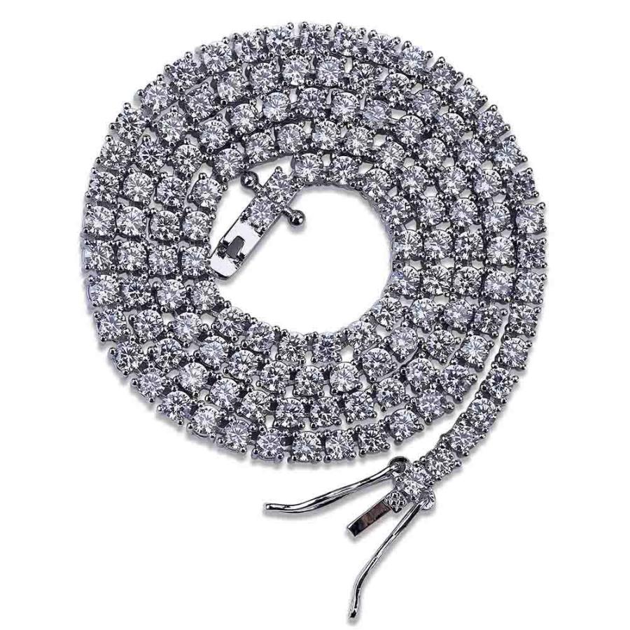 【並行輸入品】JINAO ICED Out 18Kゴールドメッキ アイスアウト 人工ダイヤモンド クラシック テニスチェーンネックレス メンズ