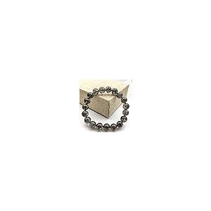 【並行輸入品】Muko ジェムストーン 11mm 天然ブラックルチルクォーツクリスタルクリアラウンドビーズ レディース メンズ ブレスレット Aの画像