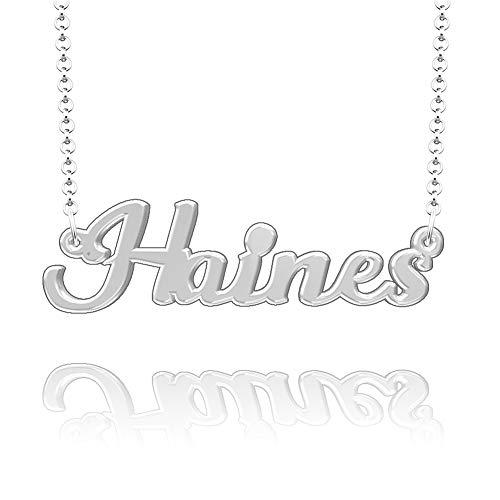 【並行輸入品】CLY Jewelry Customized Haines Name Necklace Custom Silver Plate_1