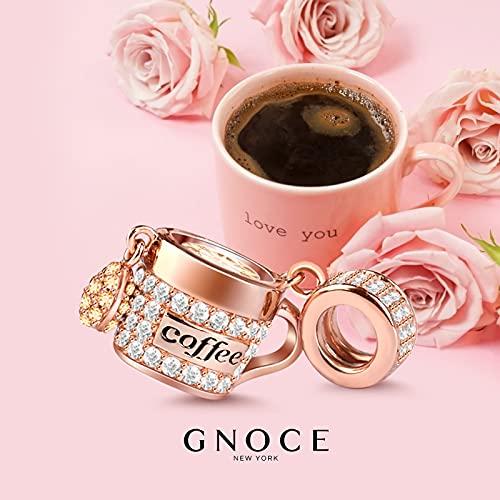 【並行輸入品】GNOCE ローズゴールドコーヒーカップチャーム ブレスレット/ネックレス用 925スターリングシルバー ペンダント ダングルチャ