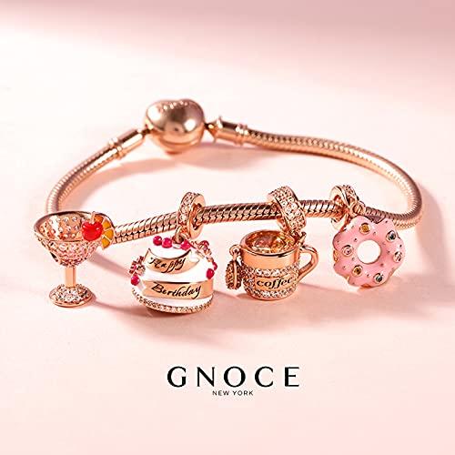 【並行輸入品】GNOCE ローズゴールドコーヒーカップチャーム ブレスレット/ネックレス用 925スターリングシルバー ペンダント ダングルチャ