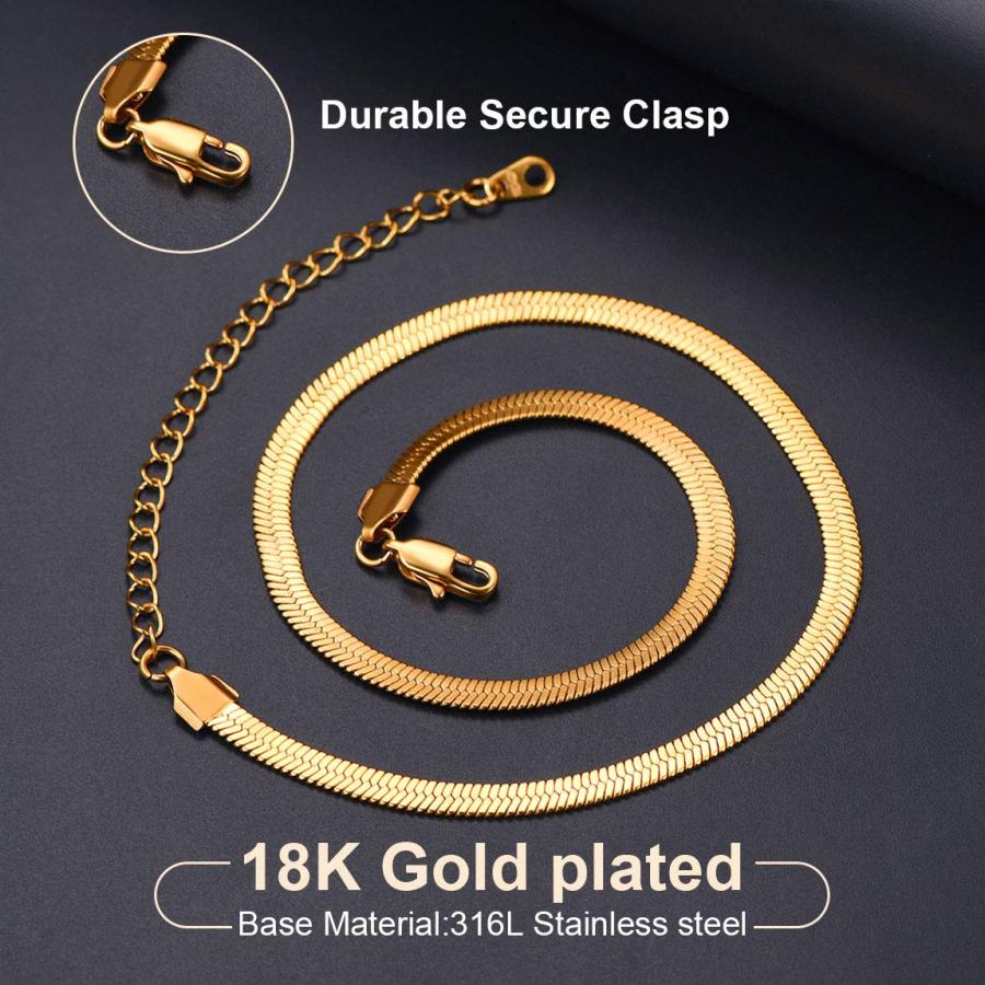 【並行輸入品】ChainsPro フラット スネーク カルビス チョーカーチェーン デリケート シンプル 優美 ジュエリー 耐久性のある留め金_8
