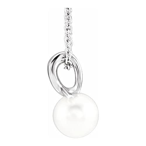 【並行輸入品】Diamond2Deal 14K White Gold Freshwater Cultured Pearl Bypass Penの画像