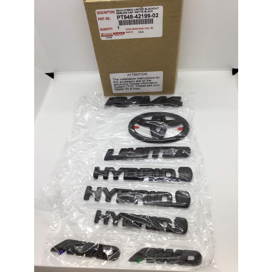 トヨタ純正 2019年以降 RAV4 ハイブリッド リミテッド ブラック ブラックアウトエンブレム オーバーレイキット PT948 並行輸入品