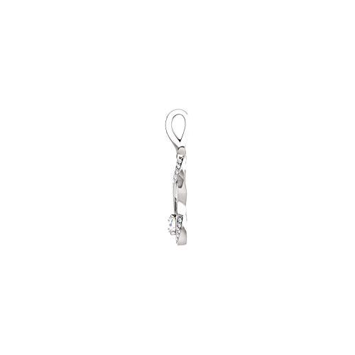 【並行輸入品】Diamond2Deal 14K White 18" Cross Necklace for Womenの画像