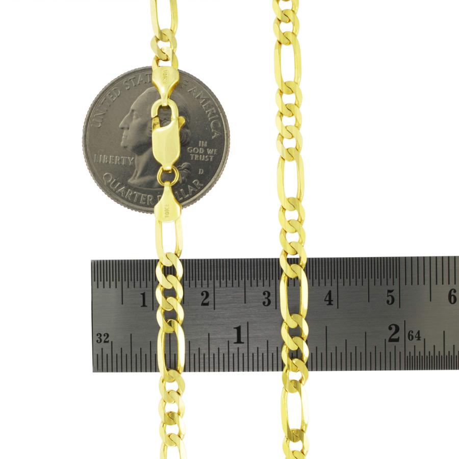 【並行輸入品】Nuragold 10K イエローゴールド 5.5mm フィガロチェーンリンクブレスレット メンズ レディース ジュエリー ロブスの画像