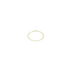 【並行輸入品】Nuragold 10Kイエローゴールド 3.5mm ソリッドフィガロチェーンリンクブレスレット レディース メンズ ジュエリーの画像