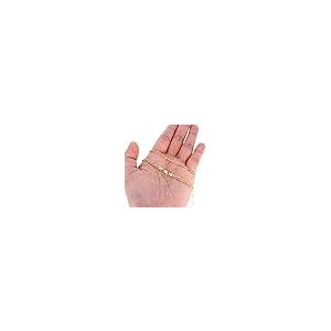 【並行輸入品】Nuragold 10Kイエローゴールド 3.5mm ソリッドフィガロチェーンリンクブレスレット レディース メンズ ジュエリーの画像