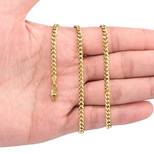 【並行輸入品】Nuragold 10K イエローゴールド 4mm マイアミキューバリンクチェーンブレスレット メンズ レディース ジュエリー 7の画像