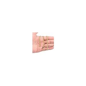 【並行輸入品】Nuragold 10K イエローゴールド 4mm マイアミキューバリンクチェーンブレスレット メンズ レディース ジュエリー 7の画像