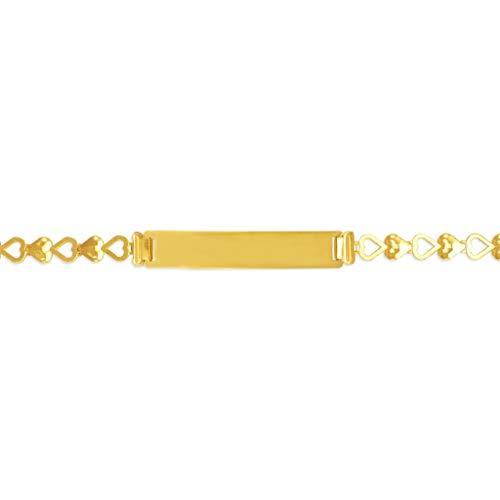 【並行輸入品】IDブレスレット   彼女と彼へのユニークなジュエリーギフト   イエローハートデザイン 14k ゴールドバーブレスレット   カの画像